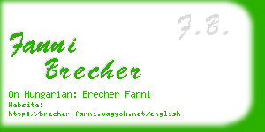 fanni brecher business card